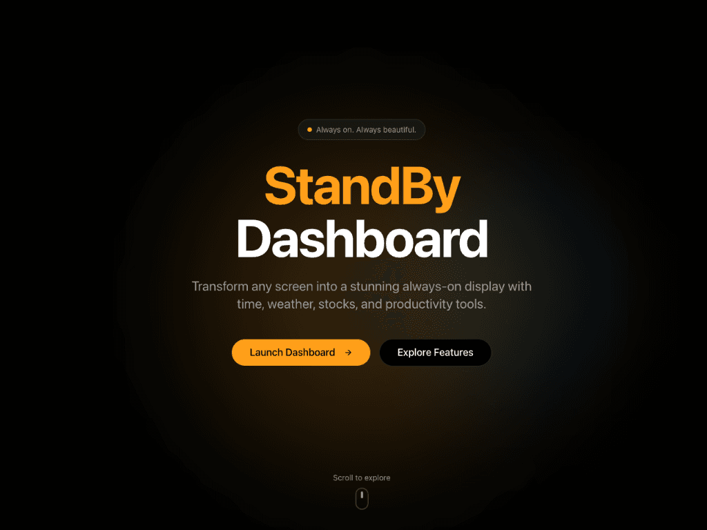 StandBy interface preview